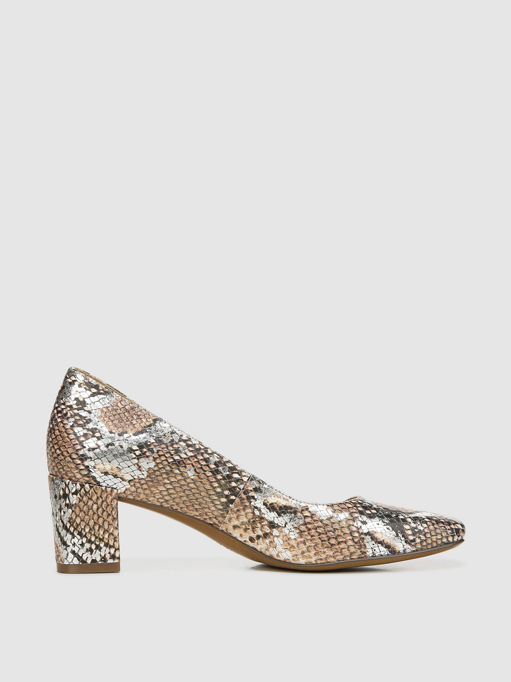 Tan Metallic Snake Leather Pumps H144