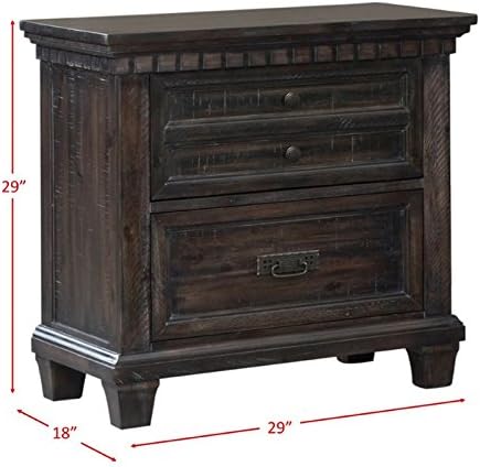 Solid Acasia Wood Nightstand in Smokey Gray Oak J62290