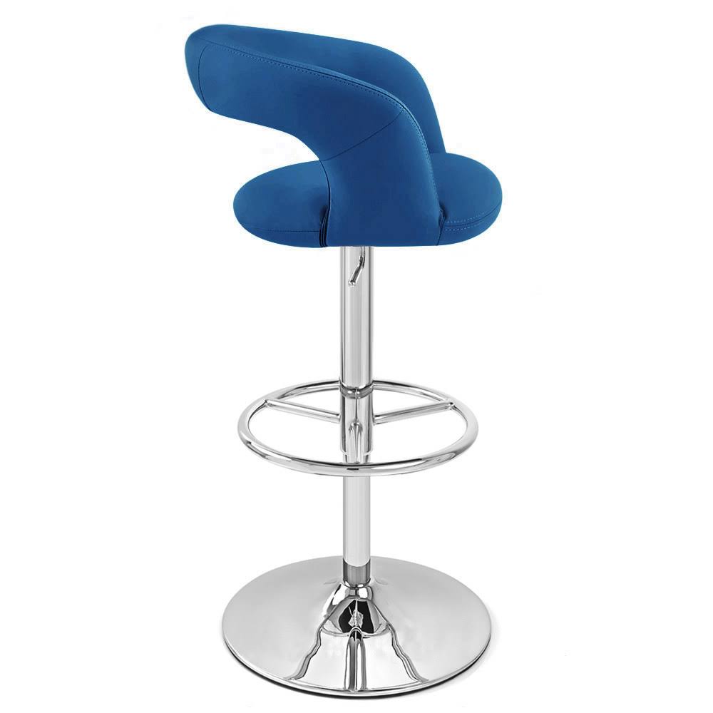 Dark Blue Adjustable Height Swivel Armless Bar Stool E684