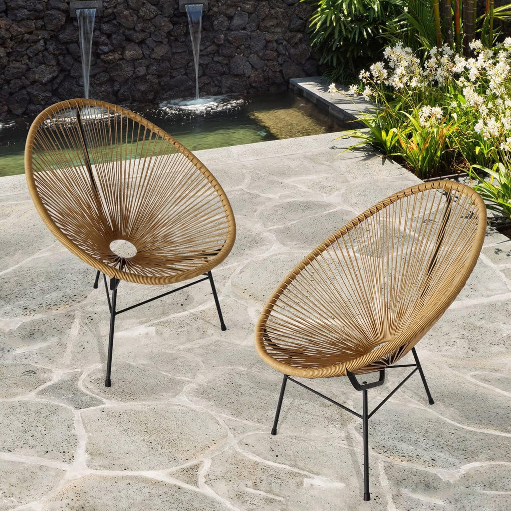 Set of 2 All-Weather Acapulco Chair with Flexible Rope and Heavy Duty Frame H5245