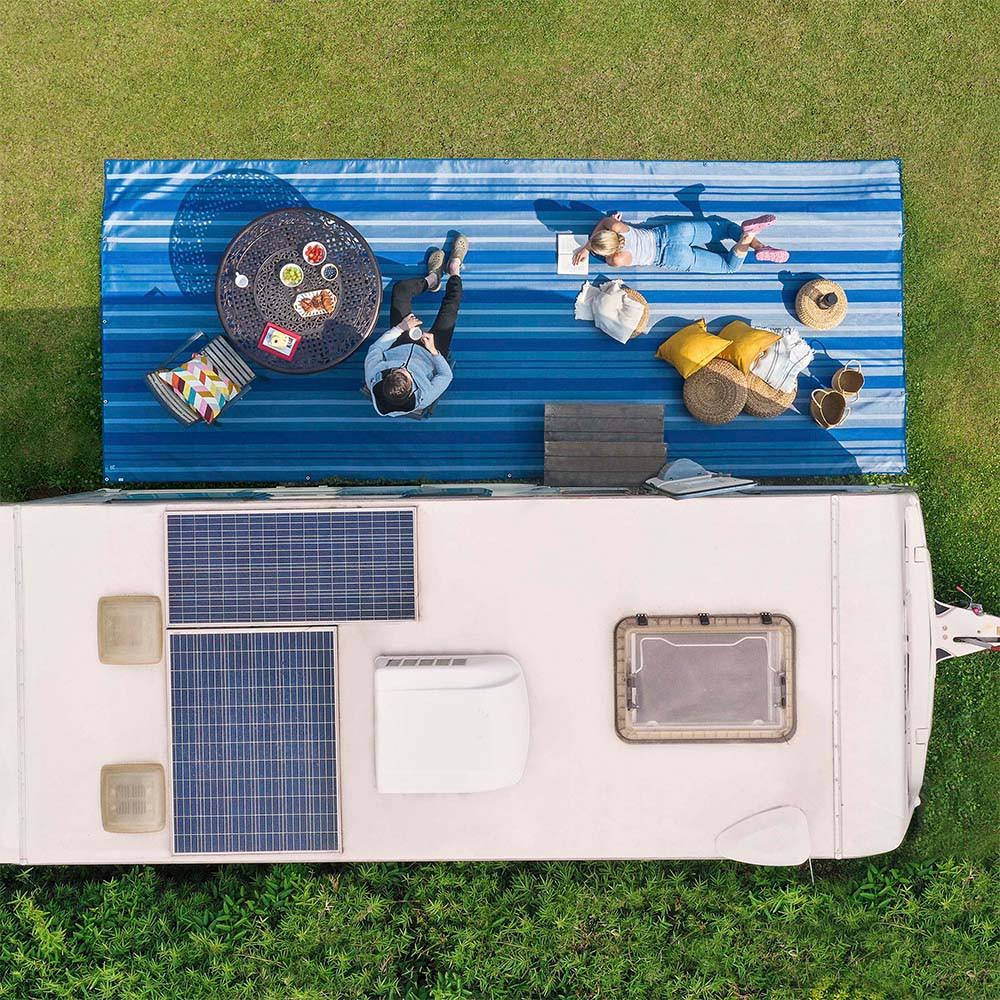 Navy/Grey Sand Free Patio Mat N108