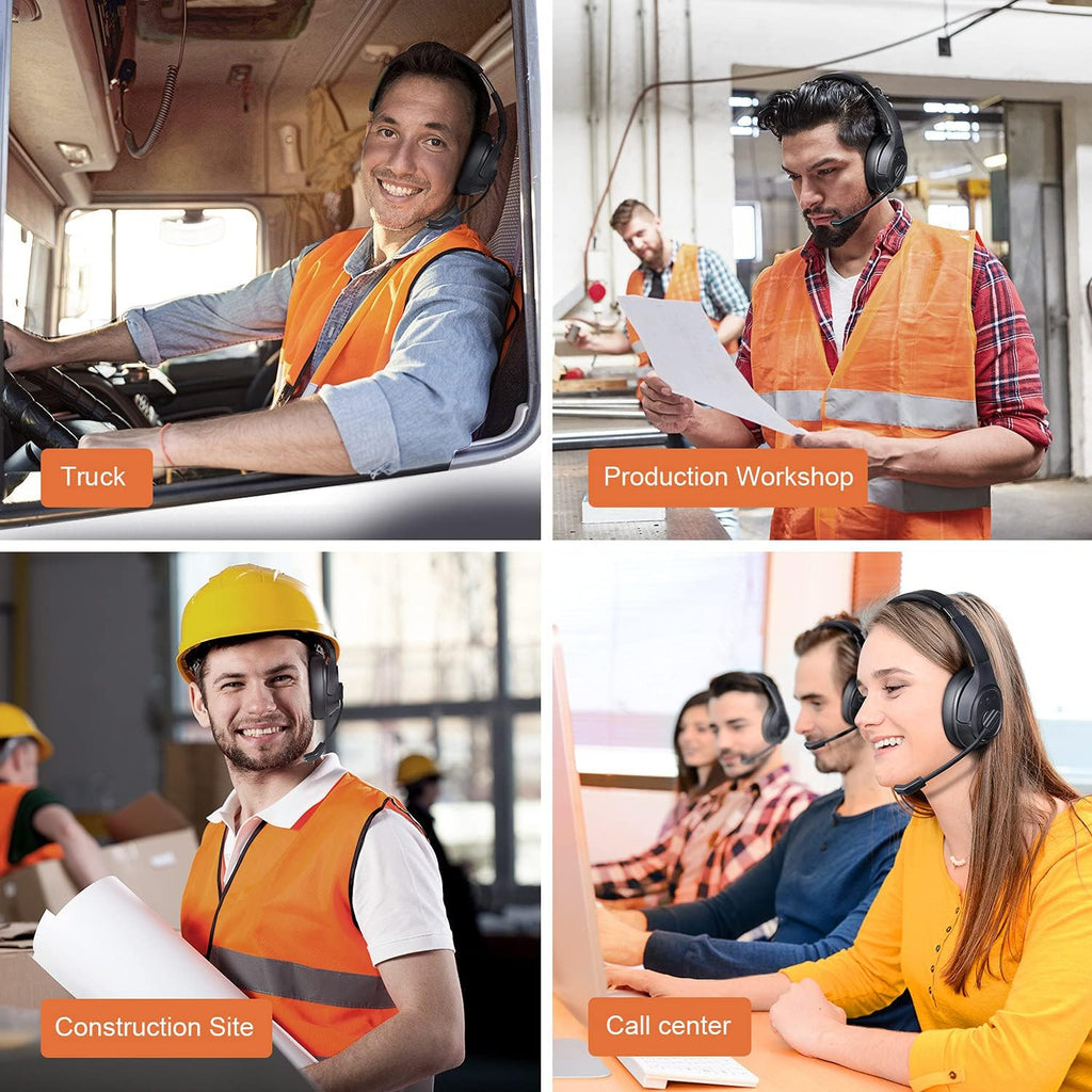 Noise Canceling Wireless Over Ear Bluetooth Headset with Microphone, Pack of 2 A701219