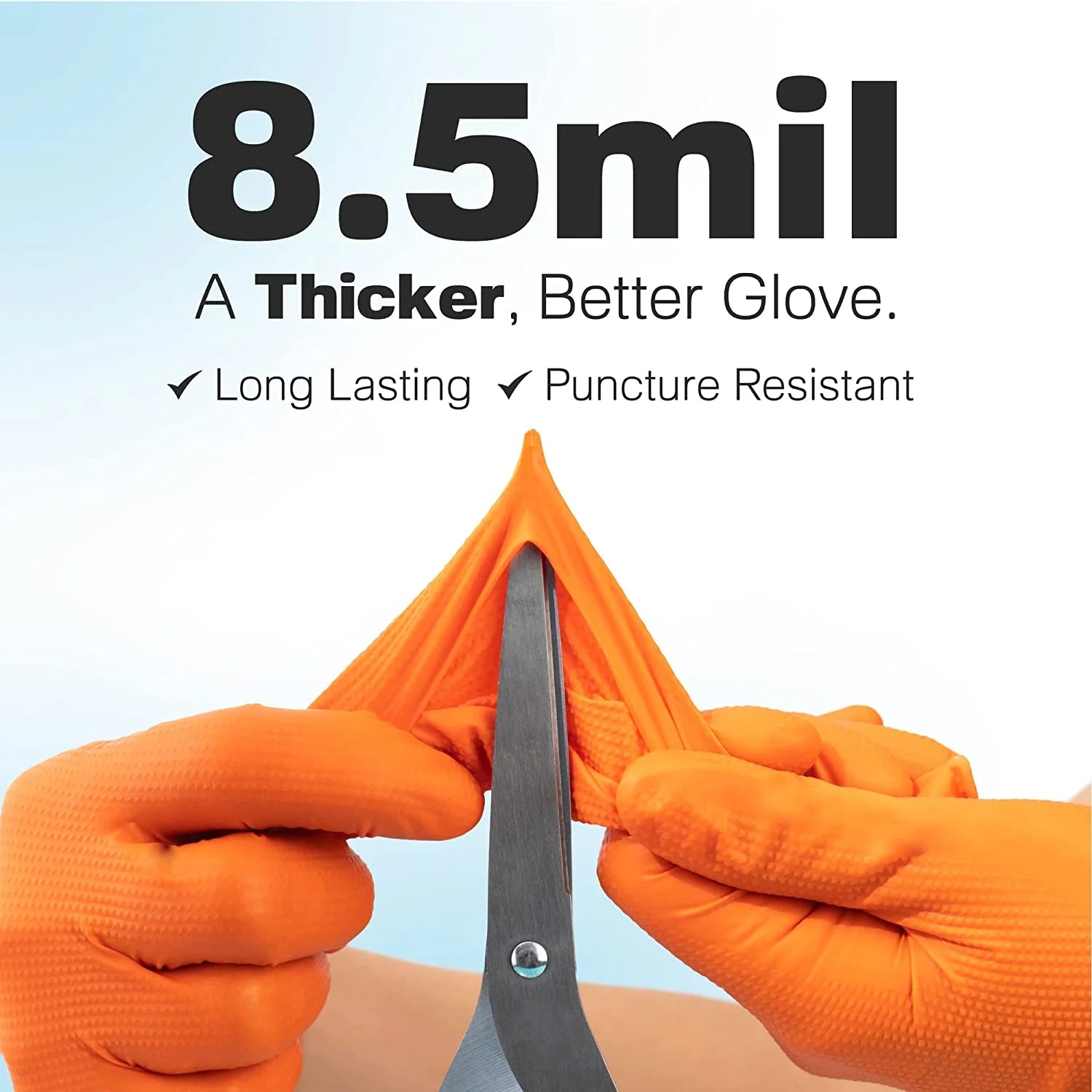 Orange Nitrile Disposable Gloves, Large, 100 Count per Box K445