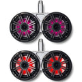 White Dual Wake Tower System with Charcoal 6.5" Marine RGB LED Speakers C642705