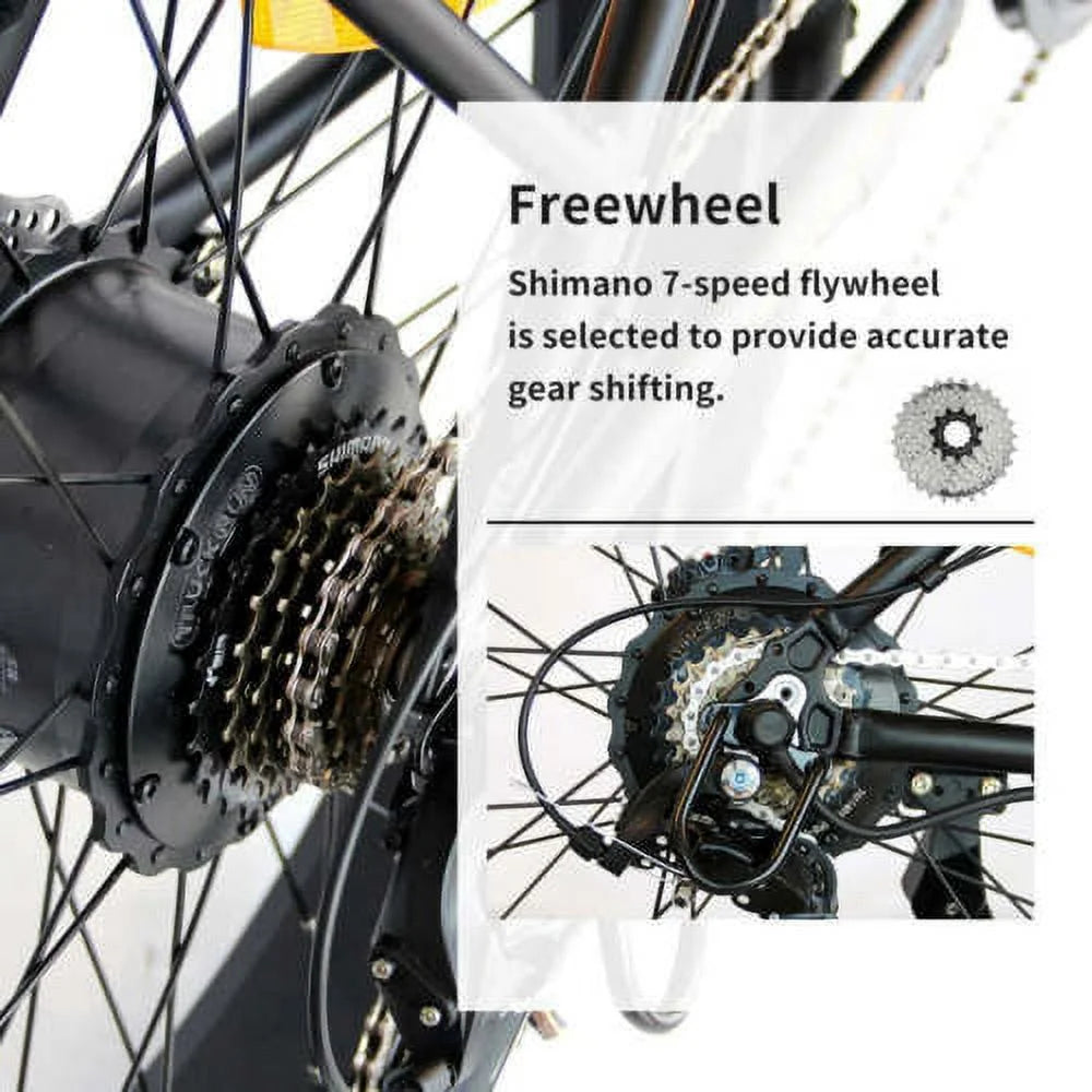Black Electric Mountain Bike with Removable Battery U6254