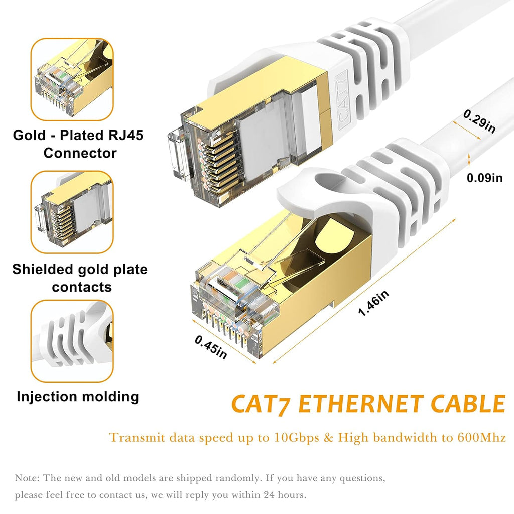 Cat 7 Ethernet Cable 125 ft Flat Patch Cord with RJ45 Connectors X404