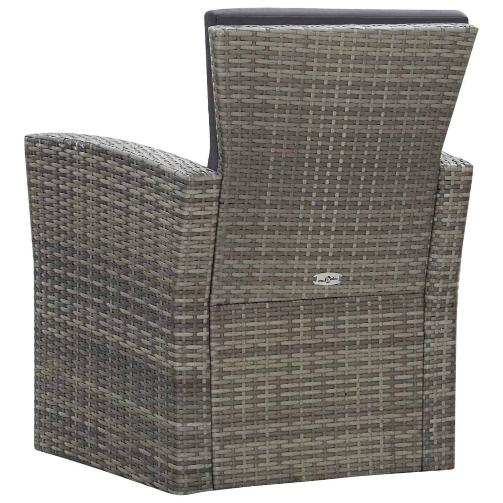 Gray Poly Rattan Patio Lounge Set with Table, Bench and 2 Chairs S9658
