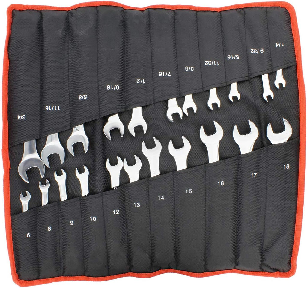 22 Pc Ratcheting Wrench Set with Travel Pouch L560