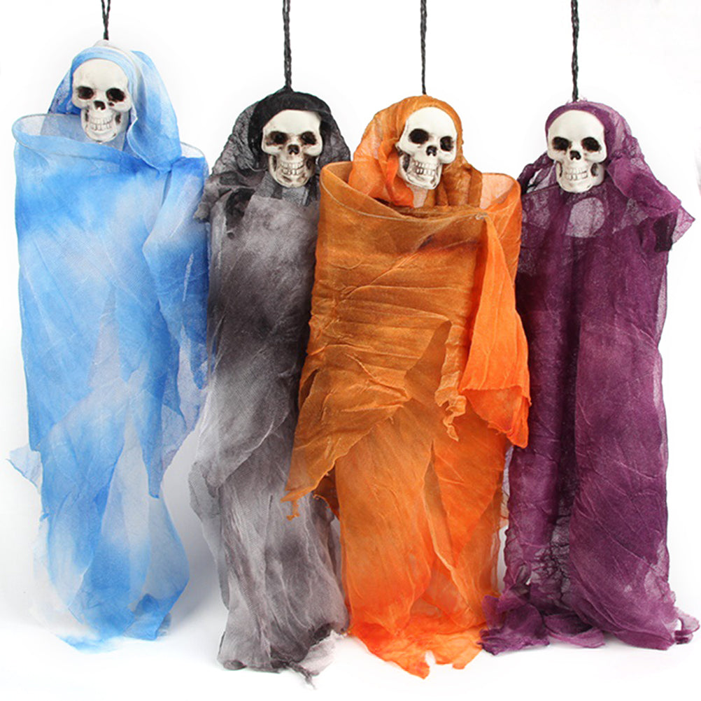 Grey Halloween Skull Doll Decoration Prop H29214