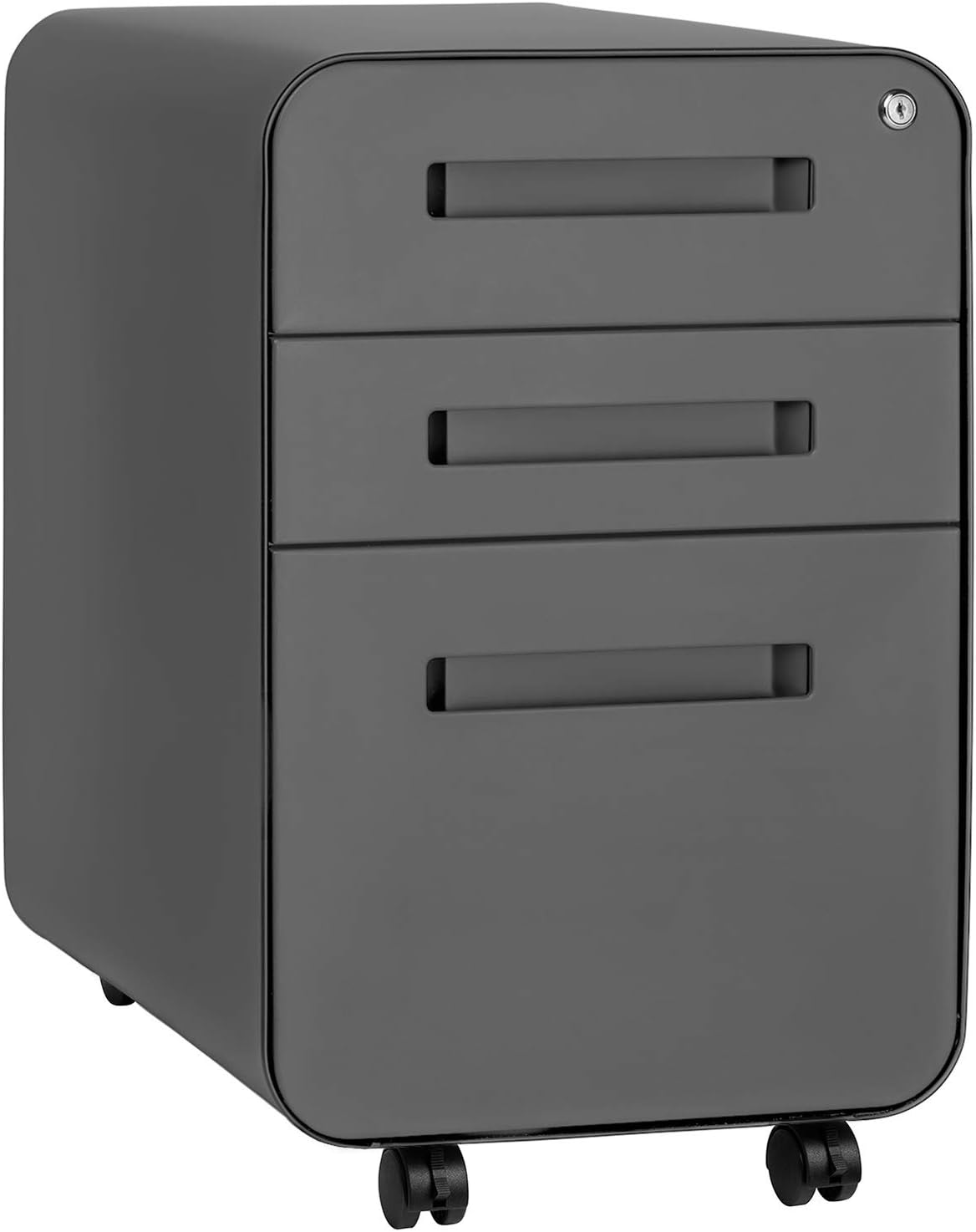 3-Drawer File Cabinet White/Red M600654