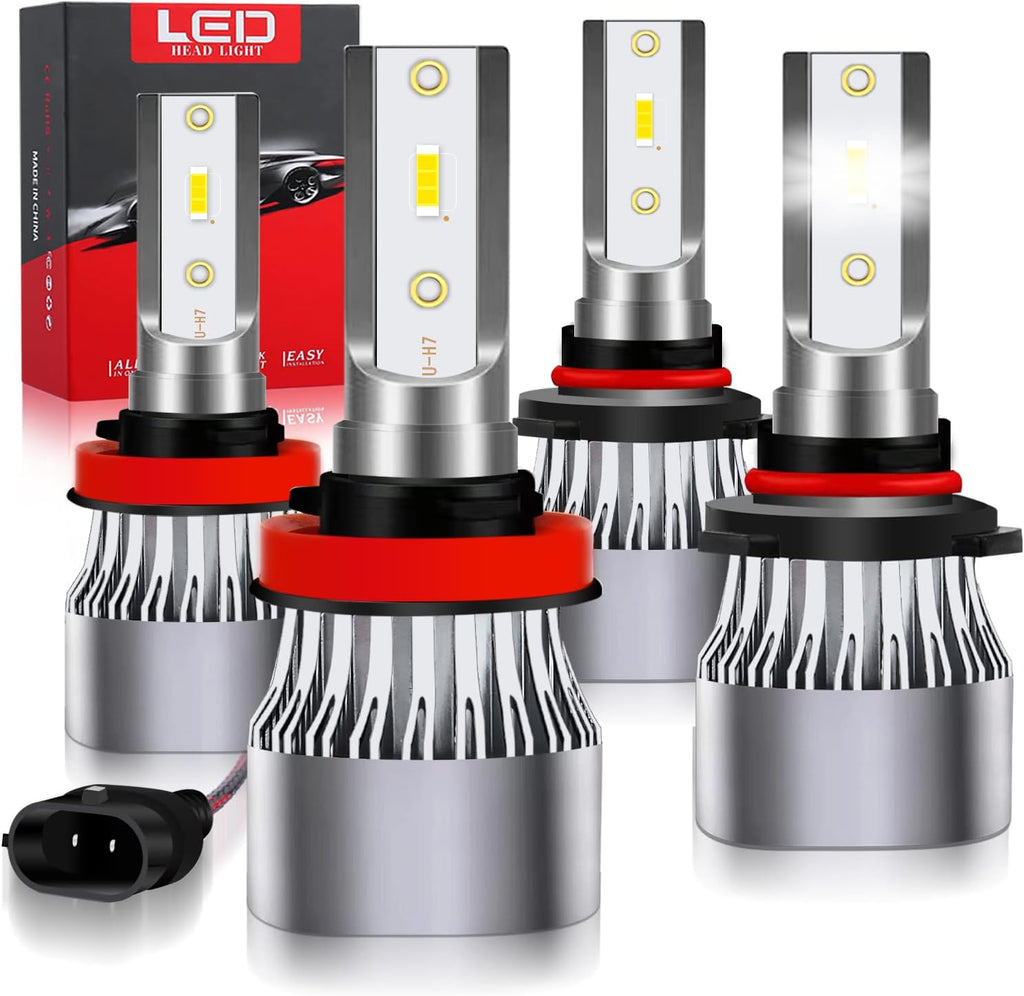 LED Headlight Bulbs Combo 240W 30000LM 6500K Cool White, Pack of 4 Pack of 2 K728411