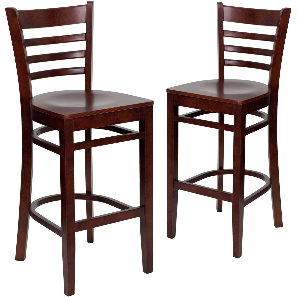 Walnut Wood Vertical Slat Back Wooden Barstool C839