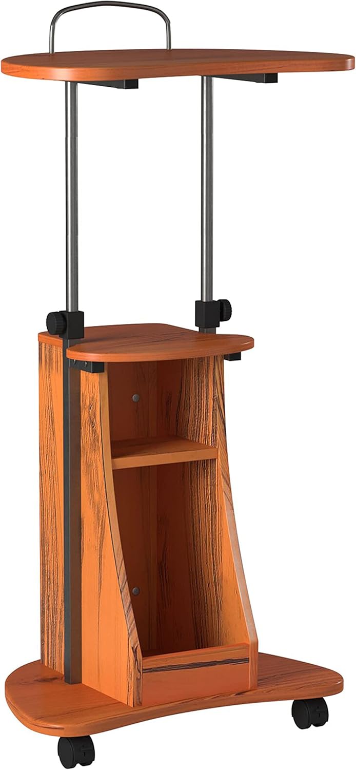 Adjustable Height Laptop Cart With Storage Q428