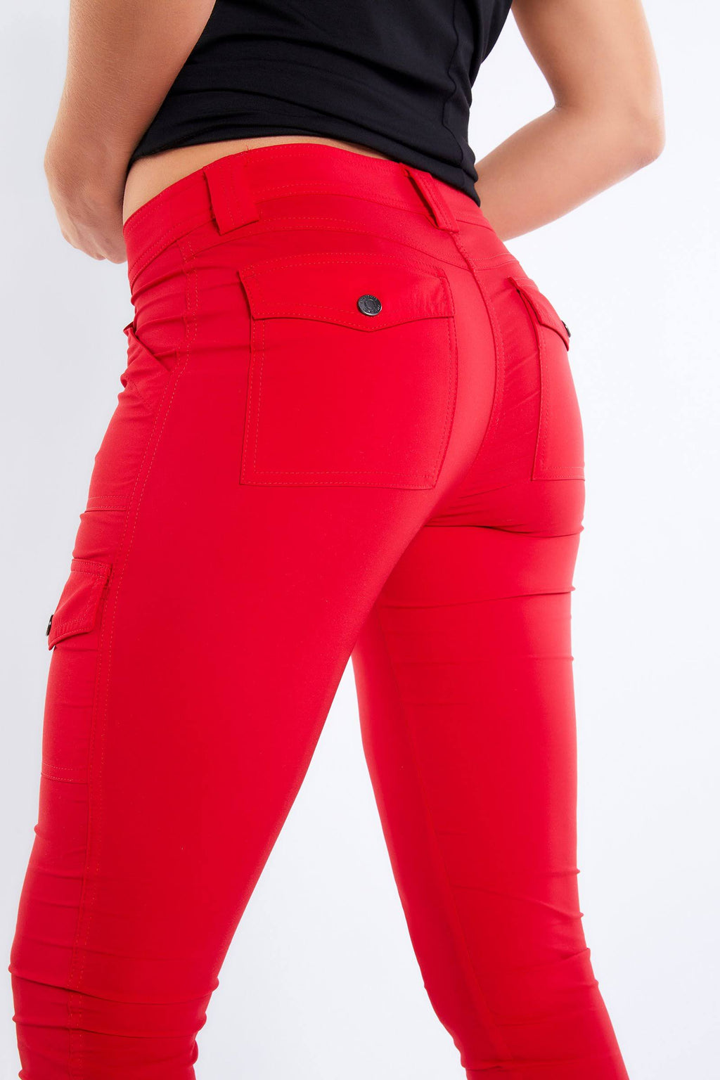 Red Slim Fit Cargo Pants S33658