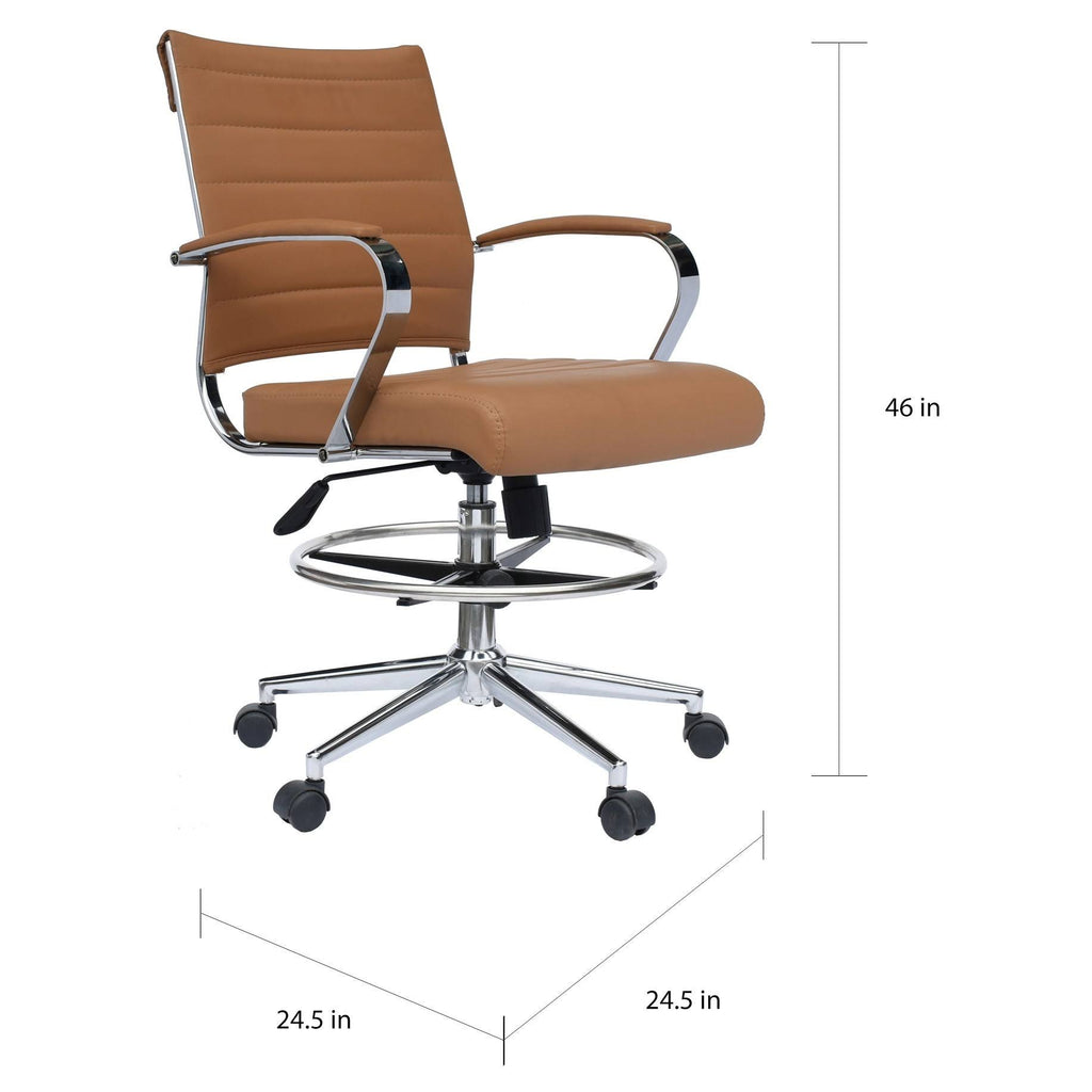 White Ergonomic Office Drafting Armchair Q776429