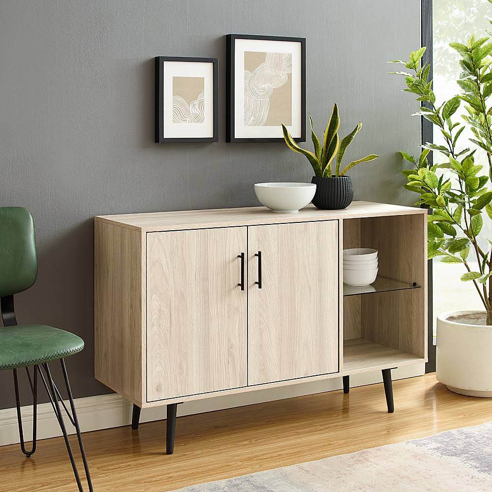 44” Modern Asymmetrical Buffet with Glass Shelf H482