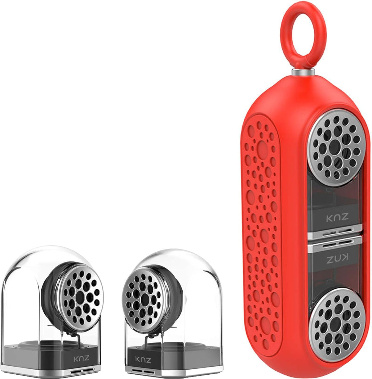 Portable Bluetooth True Wireless Speakers with Magnetic Connectable Base, Gray F835810