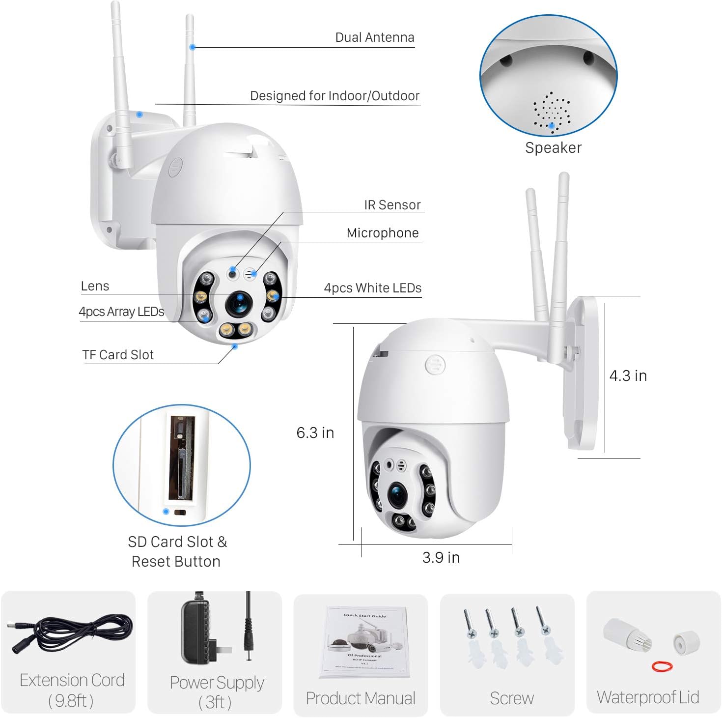 1080P WiFi Outdoor Security Camera Z91167