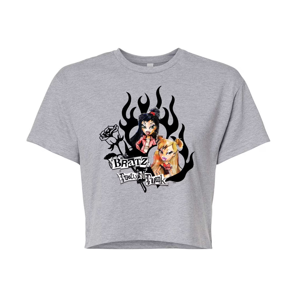 Juniors Cropped Cotton Blend T-Shirt A59804