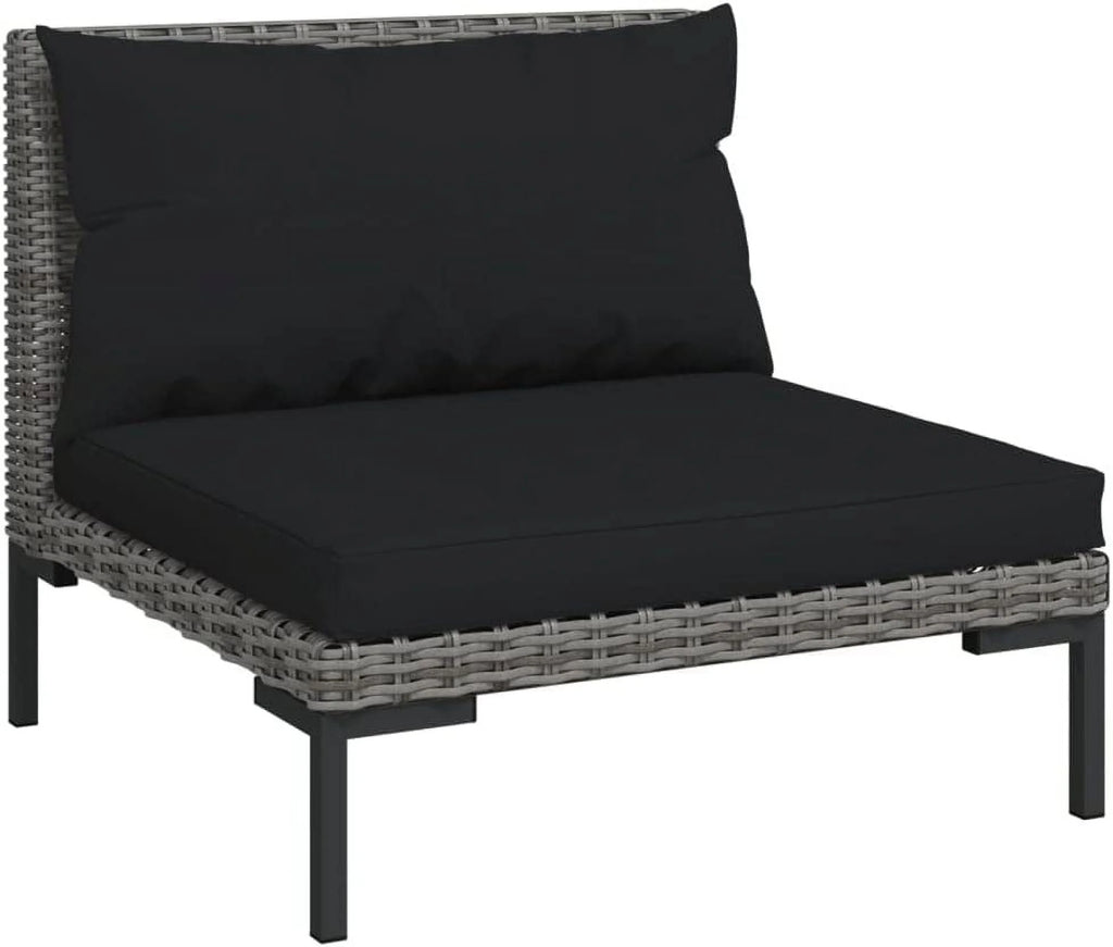 12 Piece Patio Lounge Set with Cushions Poly Rattan Dark Gray K3834