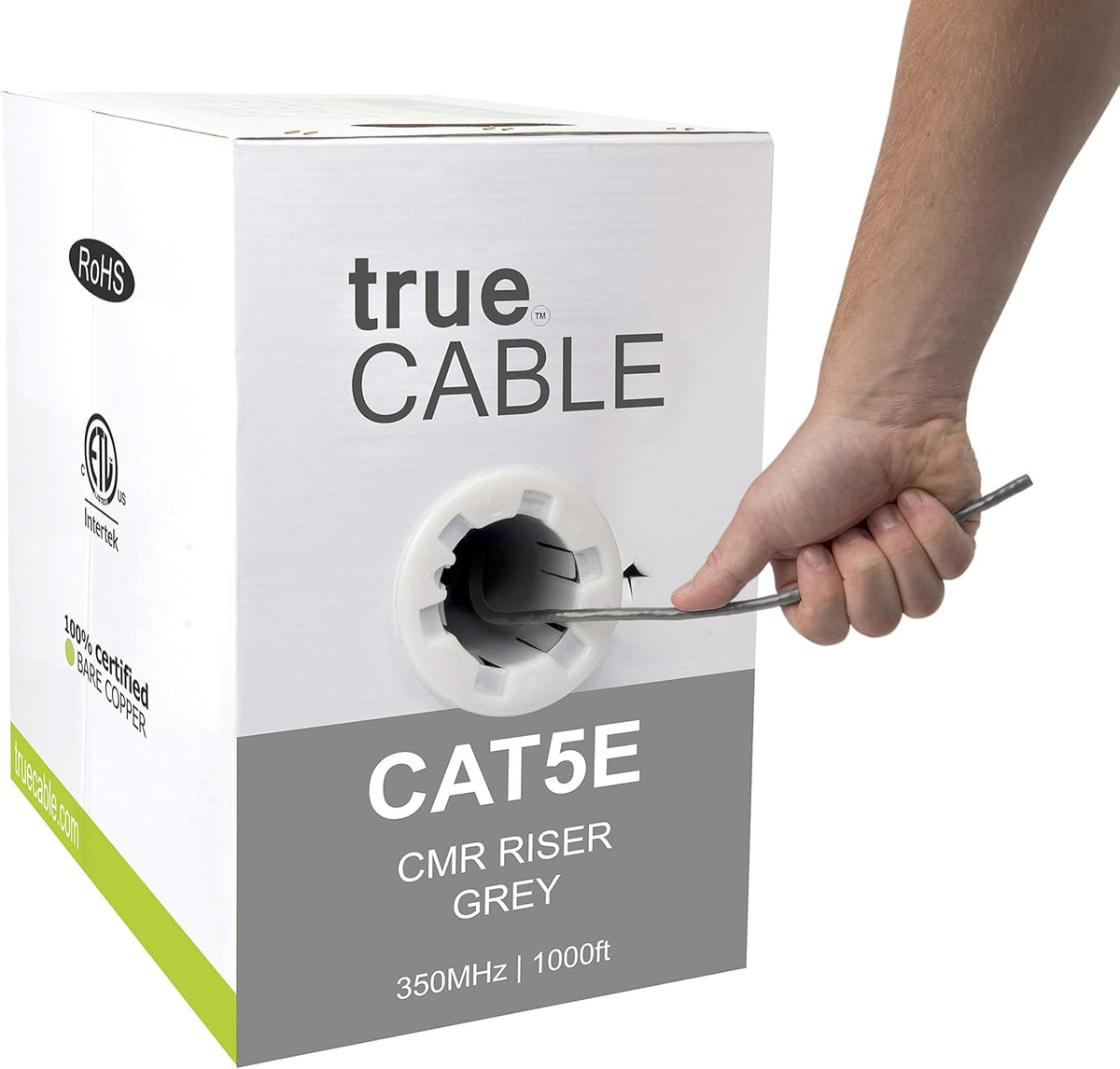 1000ft Yellow 24AWG 4 Pair Solid Bare Copper Bulk Ethernet Cable B9588