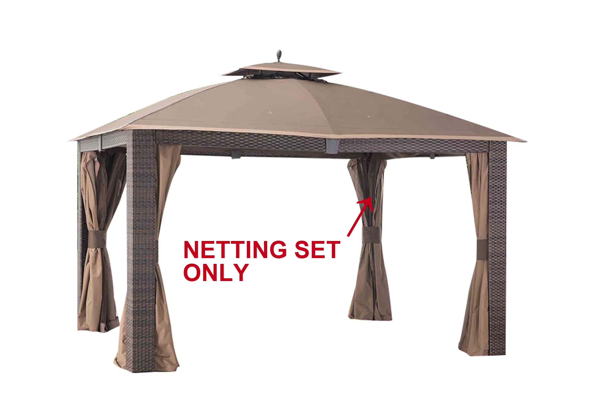 10X12 Replacement Mosquito Netting for Resin Wicker Gazebo M278682