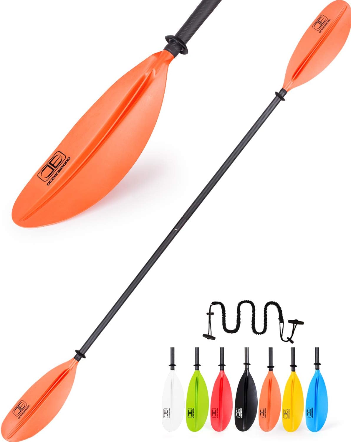 Carbon Shaft Kayak Paddle with Leash, Pack of 2 A247014