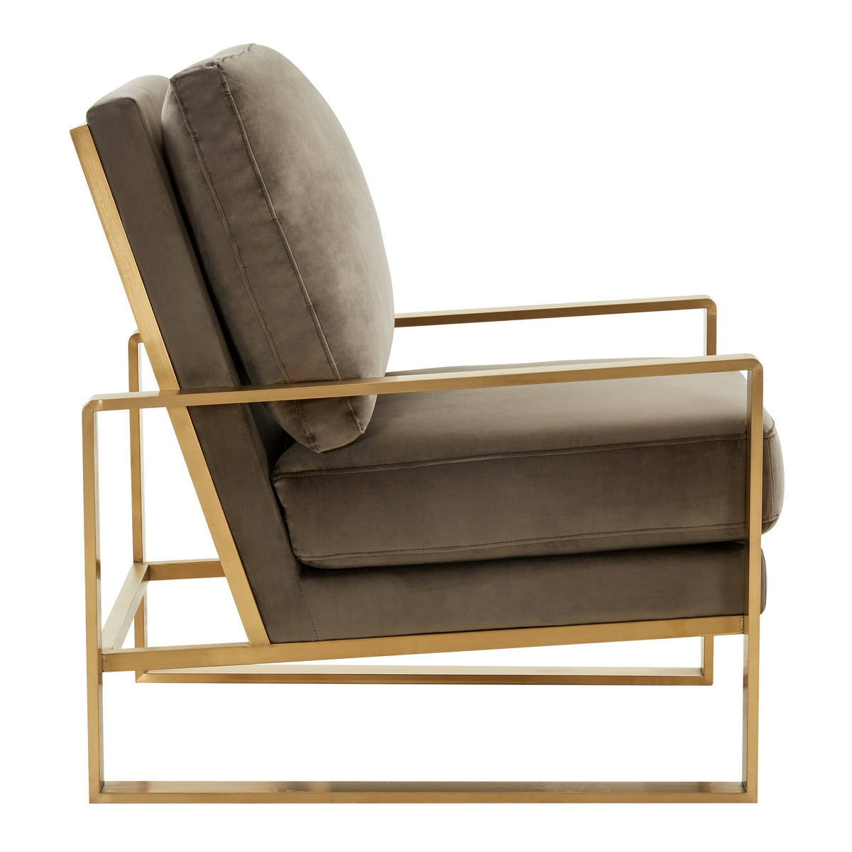 Purple Velvet Accent Armchair with Gold Frame G208