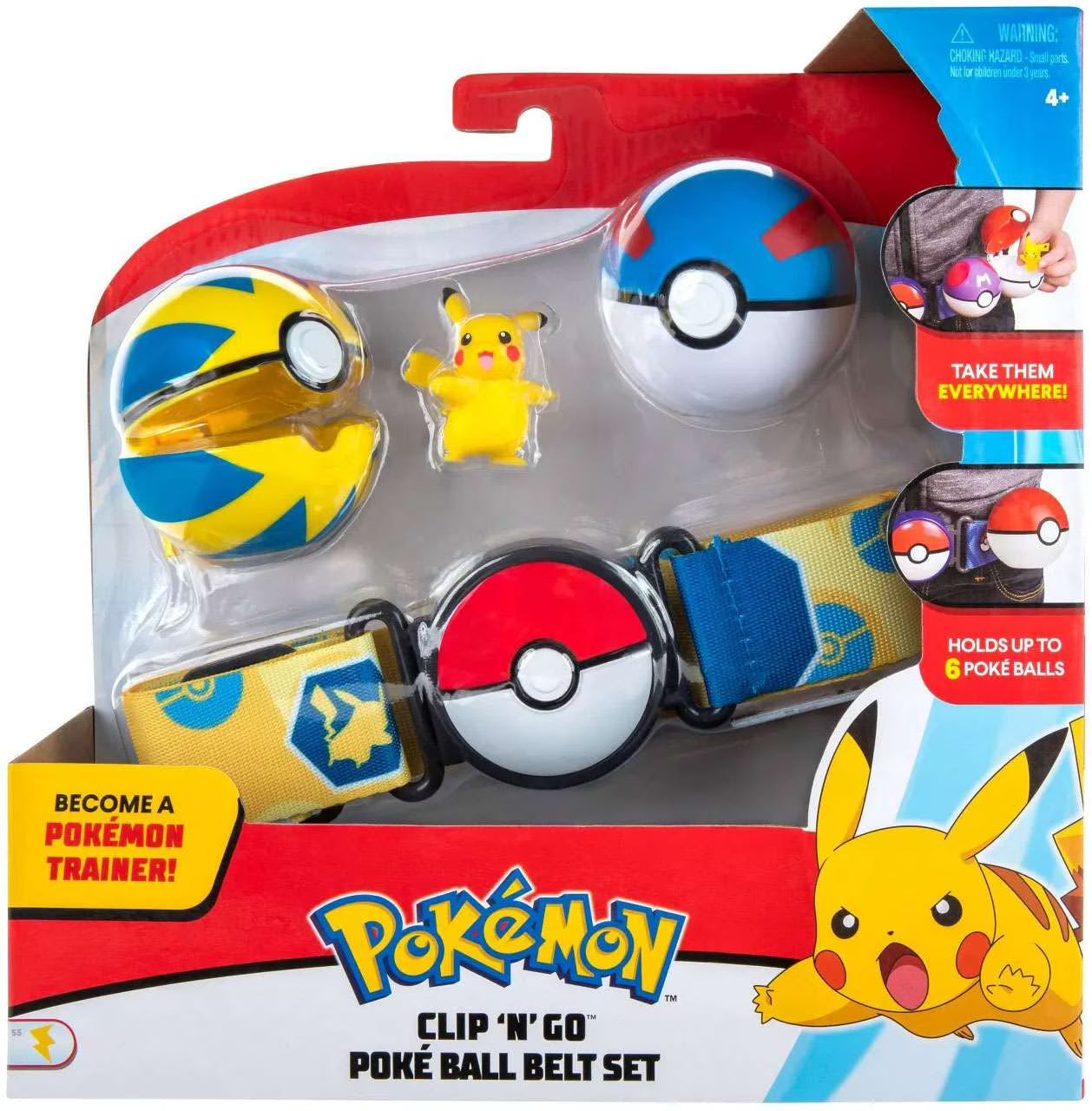Pokemon Pikachu Quick Ball Great Ball Clip 'N' Go Poke Ball Belt Set K30522