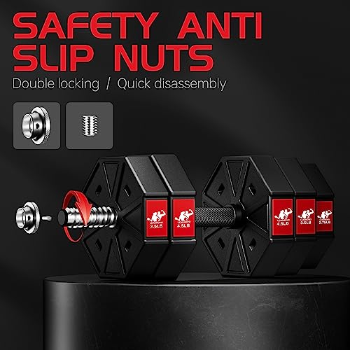 44Lbs 66Lbs 88Lbs 3 in 1 Adjustable Weights Dumbbells Barbell Set S874