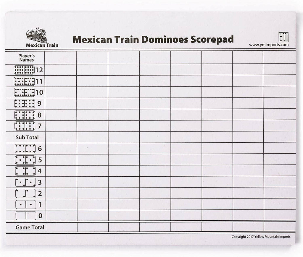 Complete Mexican Train Dominoes Set with Double 12 Dominoes, Wooden Hub R49570