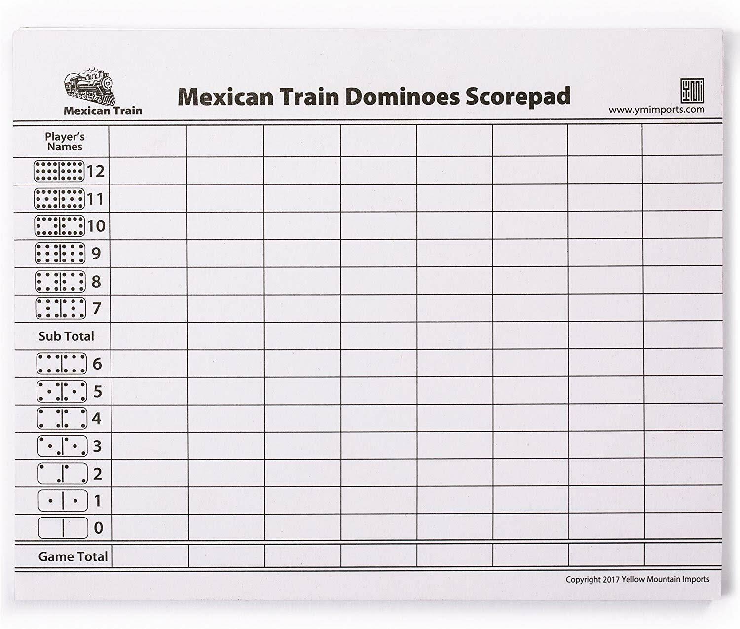 Complete Mexican Train Dominoes Set with Double 12 Dominoes, Wooden Hub R49570