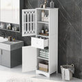White 16.5" L x 14.2" W x 63.8" H Bathroom Storage Cabinet N563