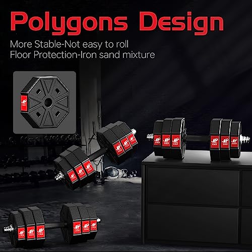 44Lbs 66Lbs 88Lbs 3 in 1 Adjustable Weights Dumbbells Barbell Set S874