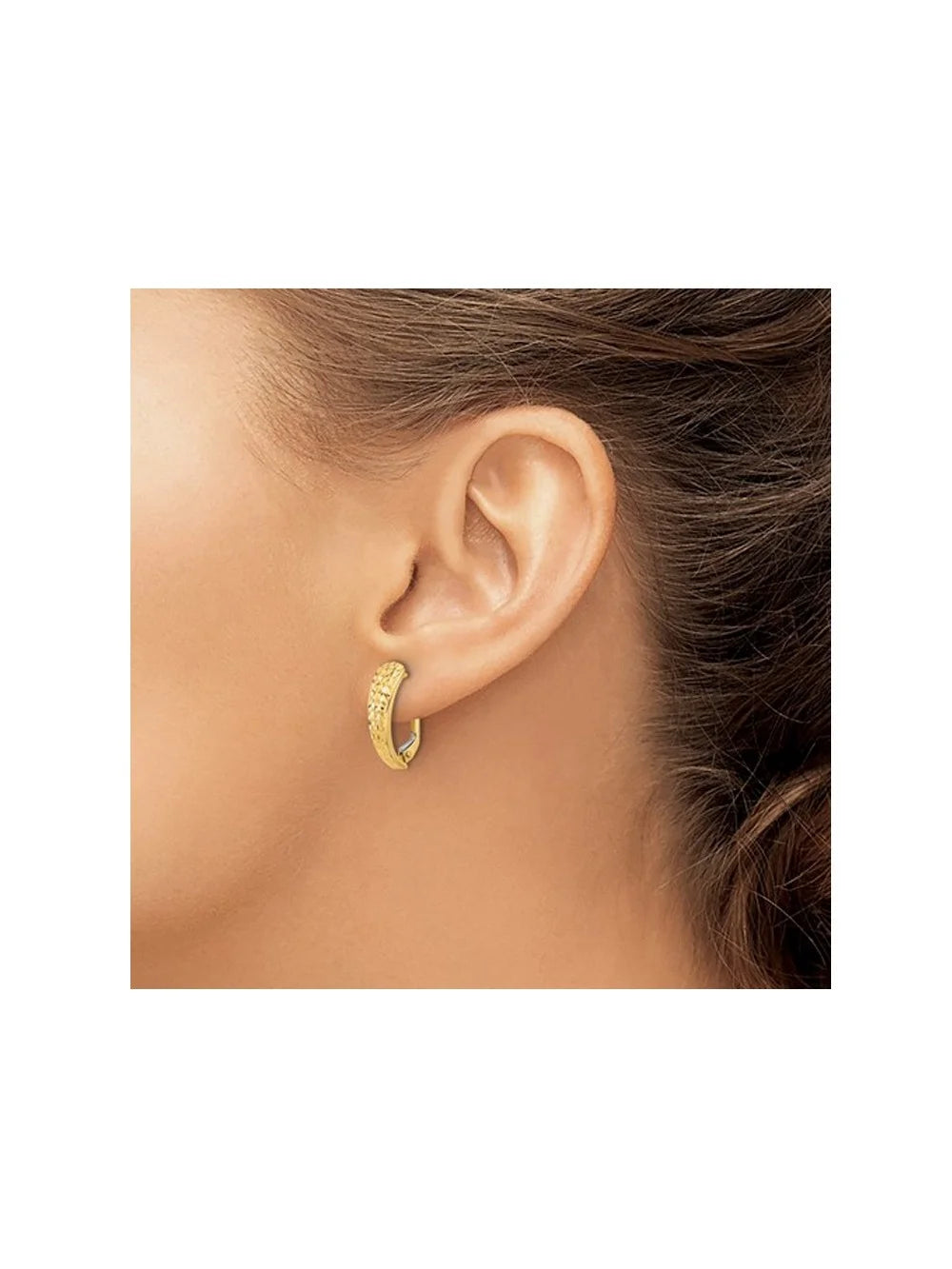14K Yellow Gold Leverback Hoop Earrings J37089