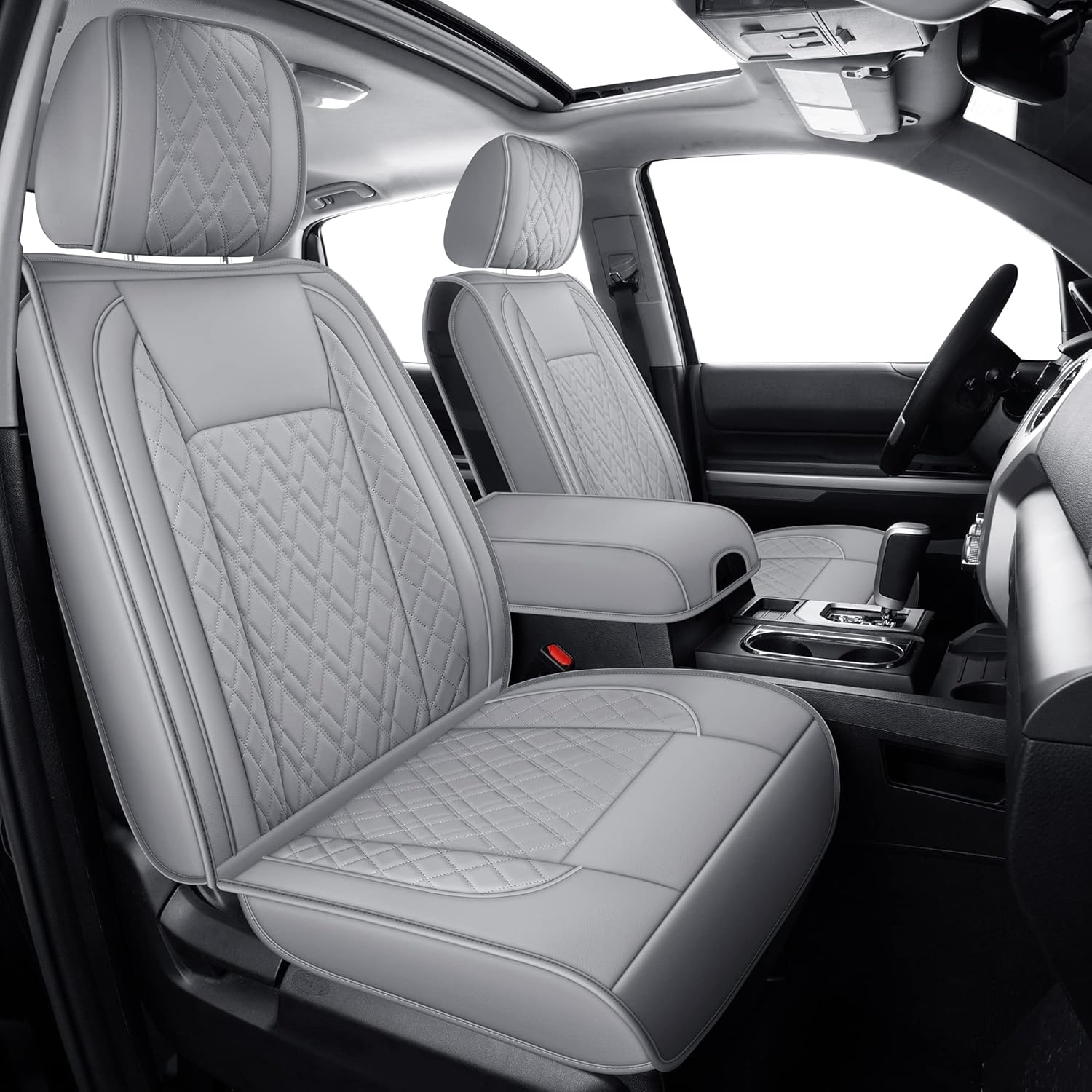 Black & Red Faux Leather Seat Covers H2949