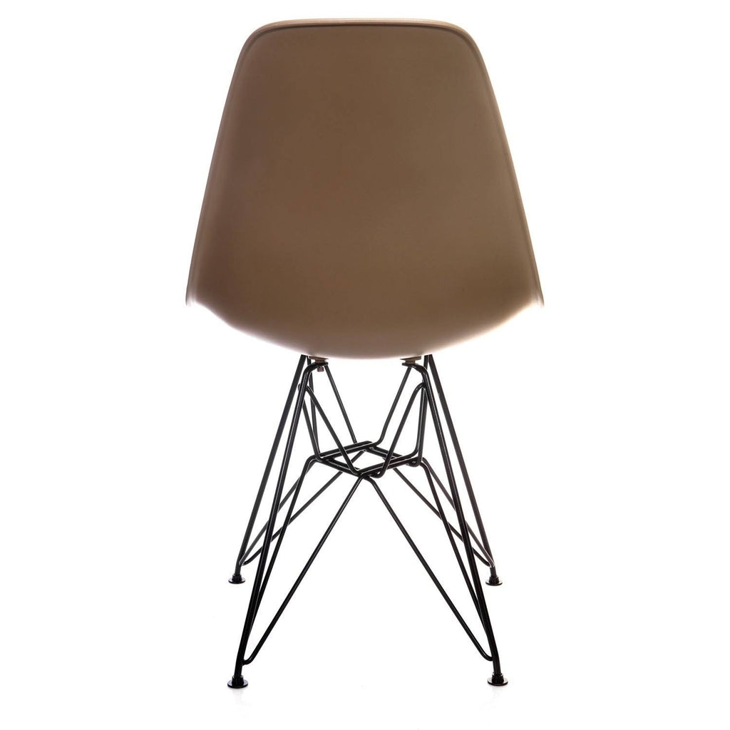 Mid-Century Modern Dining Accent Side Chair with Black Steel Leg J1371