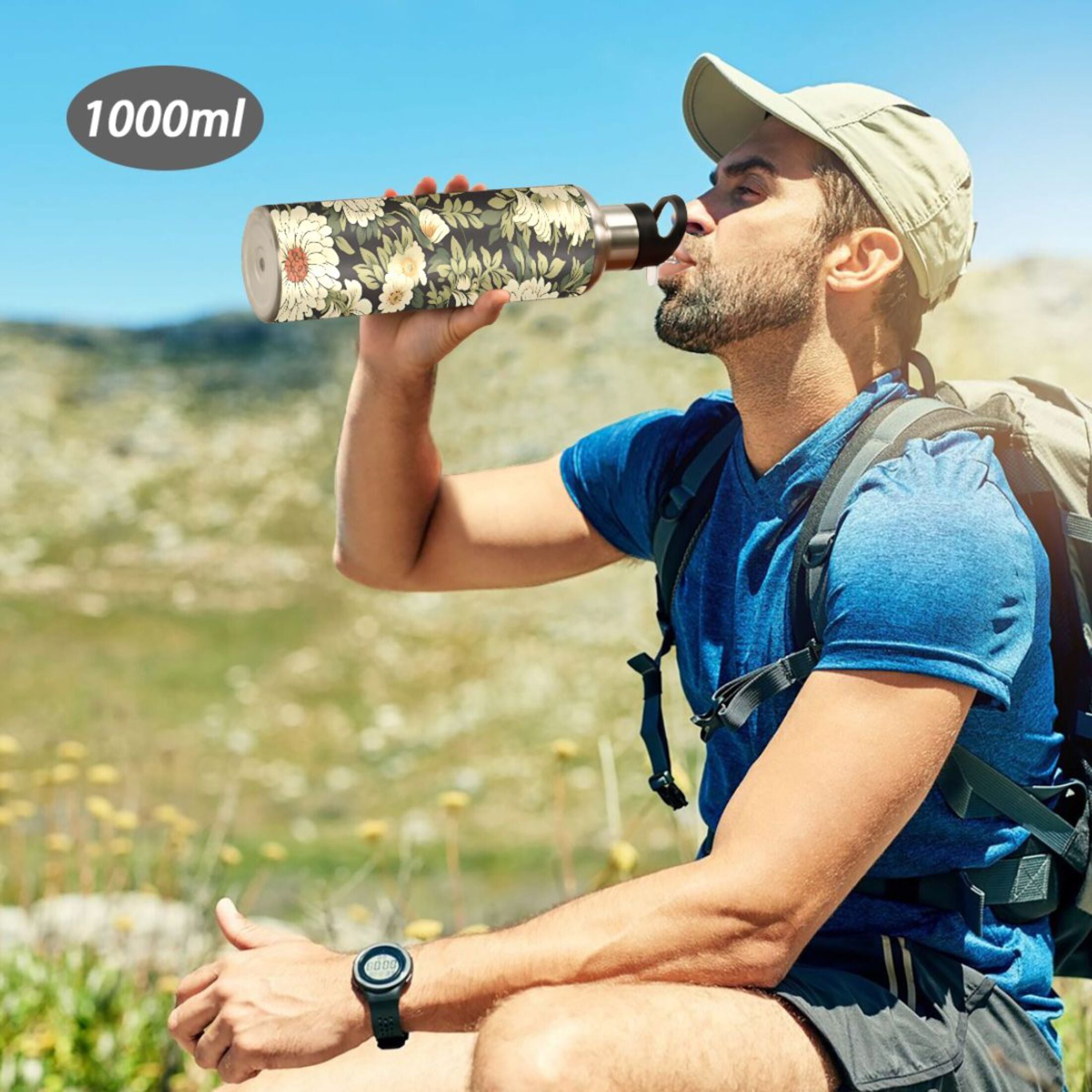 Stainless Steel Insulated Water Bottle with Straw Lid F4961