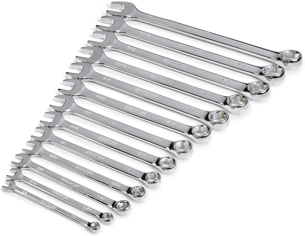 13-Piece SAE 6-Point Combination Wrench Set, Full Polish Chrome Z1531
