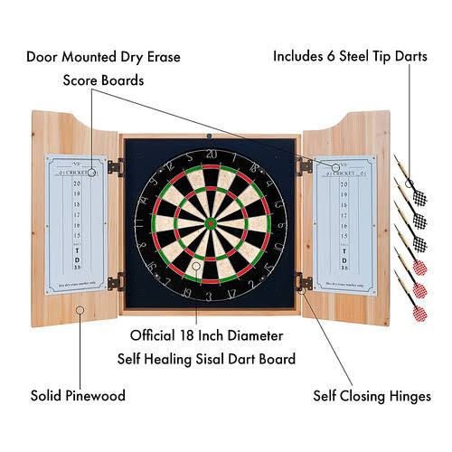 Dart Cabinet Set with Darts and Board R371493