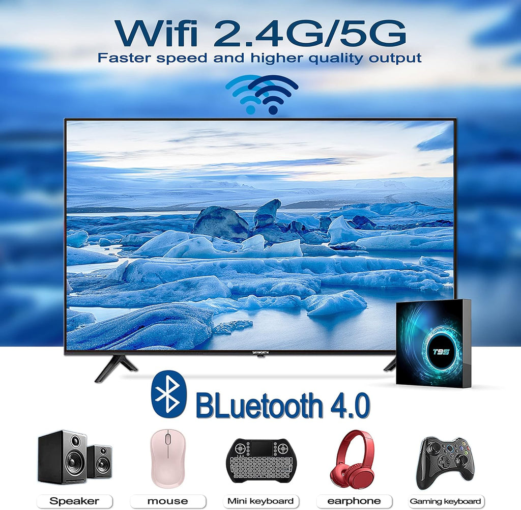 4GB Ram 64GB ROM Allwinner H616 Quad-Core CPU 4K 6K Ultra HD Smart TV Box Pack of 2 Z683801