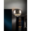 Chrome 40cm Speckled Glass Ceiling Lamp with Crystal I618647