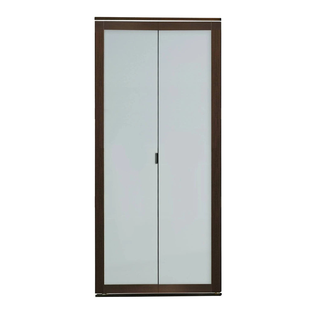 Mocha 1-Lite MDF Wood Frame Frosted Glass Interior Bi-Fold Closet Door D4162