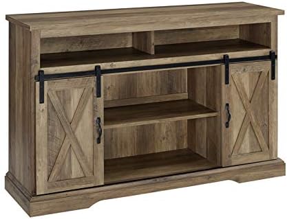 Rustic Oak Wood TV Stand Storage Cabinet Z807