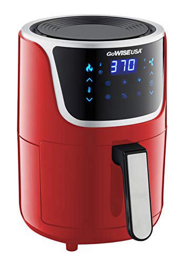 Red/Silver Electric Mini Air Fryer with Digital Touchscreen W857