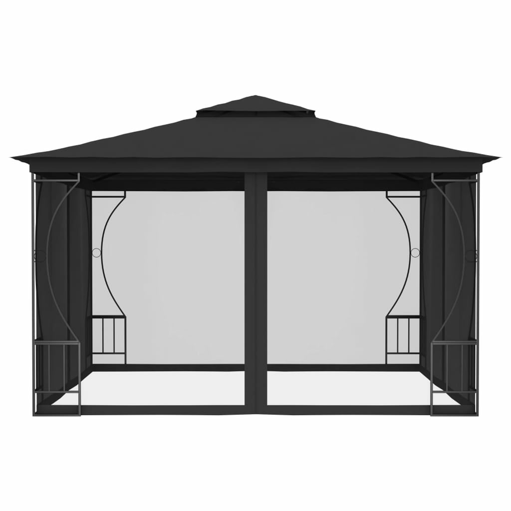 Gazebo with Nets 9.8'x9.8'x8.7' Anthracite P894621
