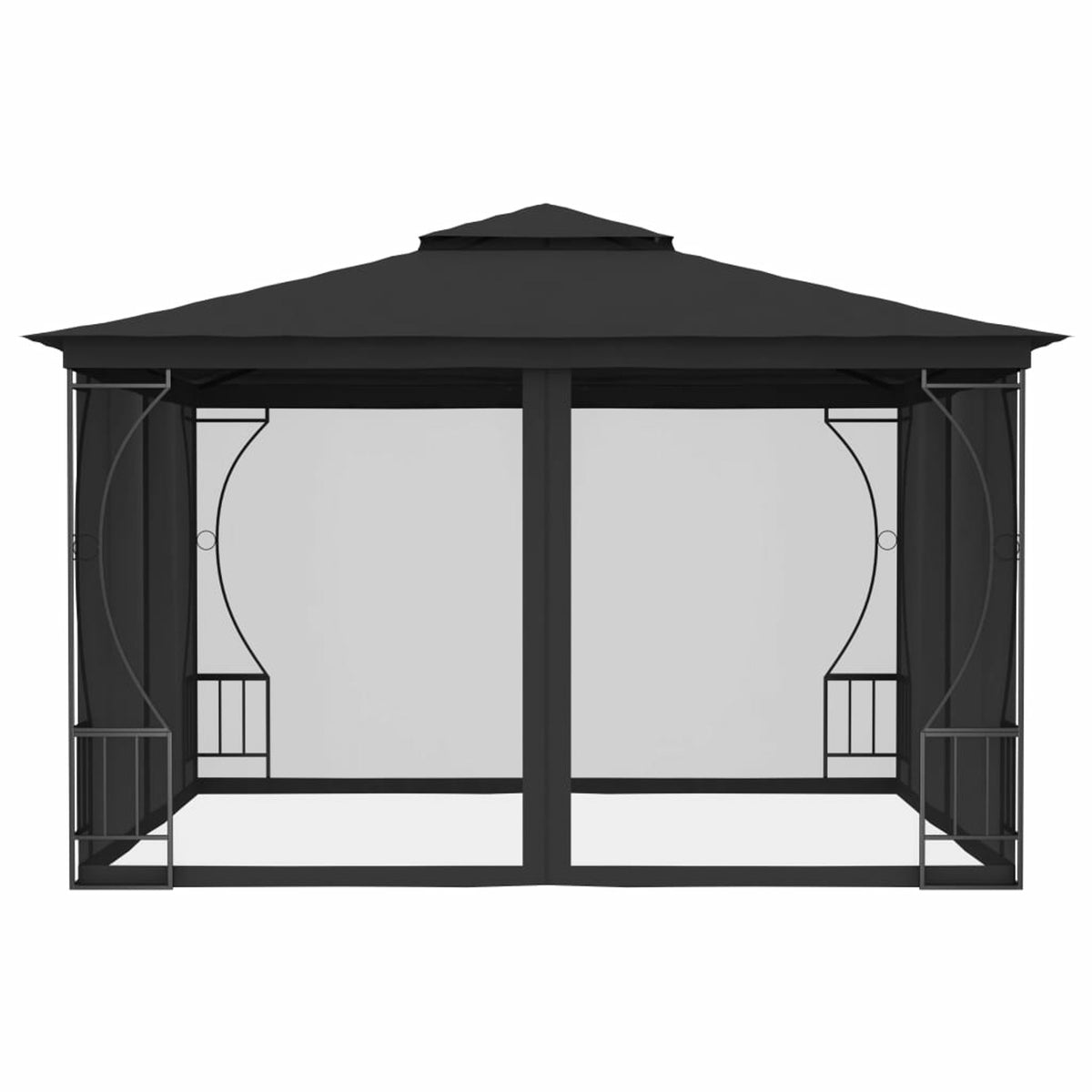 Gazebo with Nets 9.8'x9.8'x8.7' Anthracite P894621