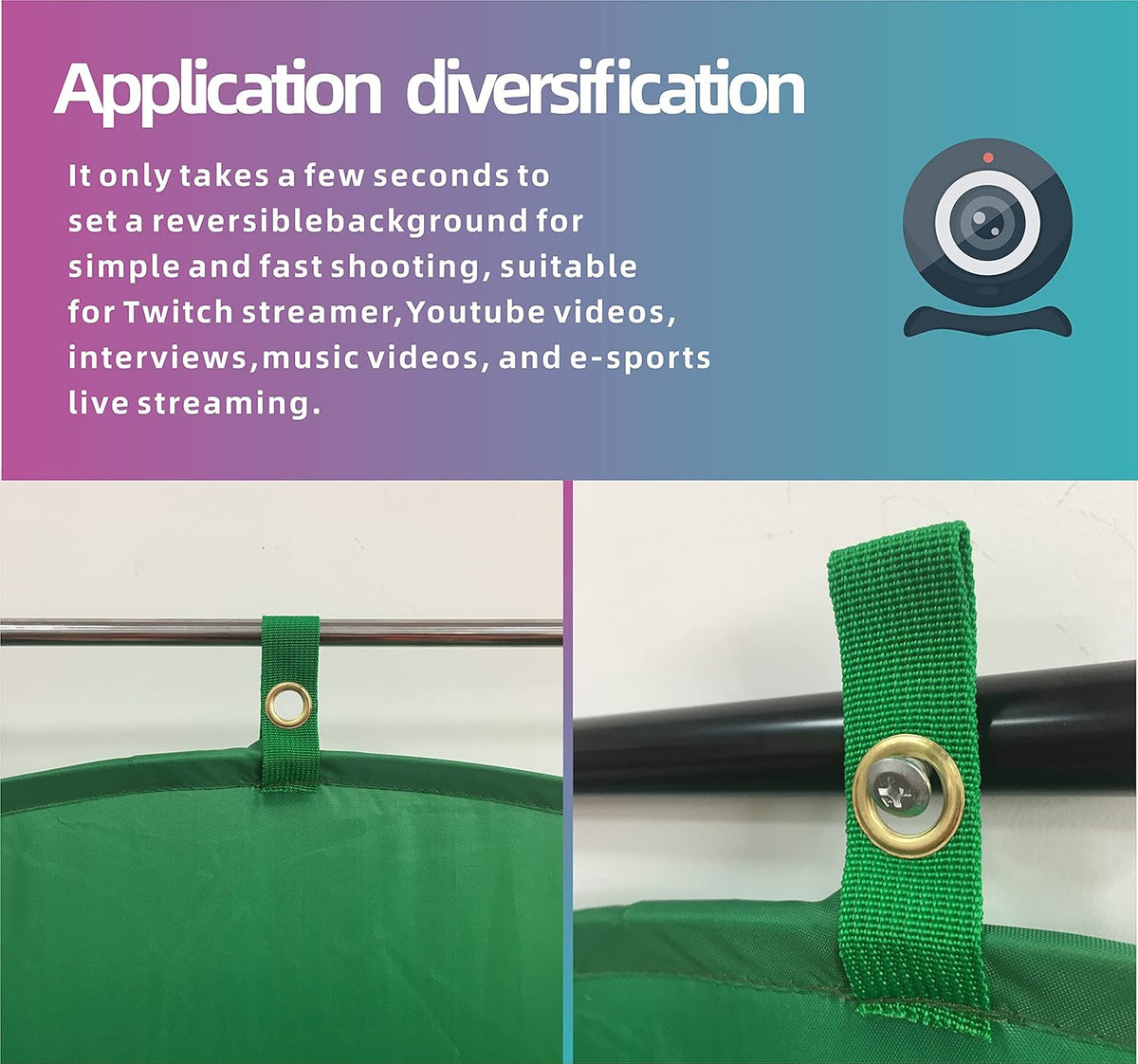Collapsible Portable Webcam Background Chroma Key Green (58in×58in) W934009