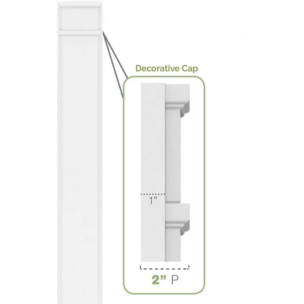 Raised Panel PVC Pilaster with Capital and Base (Pair) A80093