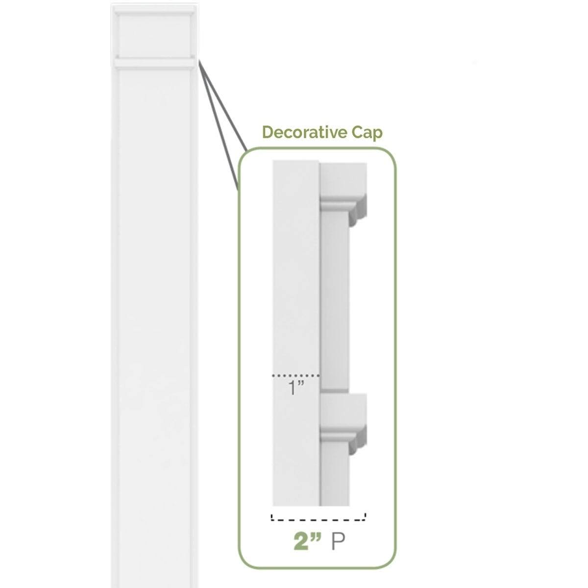 Raised Panel PVC Pilaster with Capital and Base (Pair) A80093